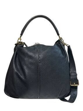 Louis Vuitton Black Mahina LV Monogram Leather Brown Trim M93987 Selene MM Hobo